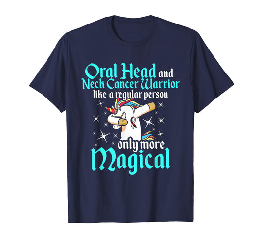 Oral Head Neck Cancer Survivor Unicorns Awareness Warrior T-Shirt