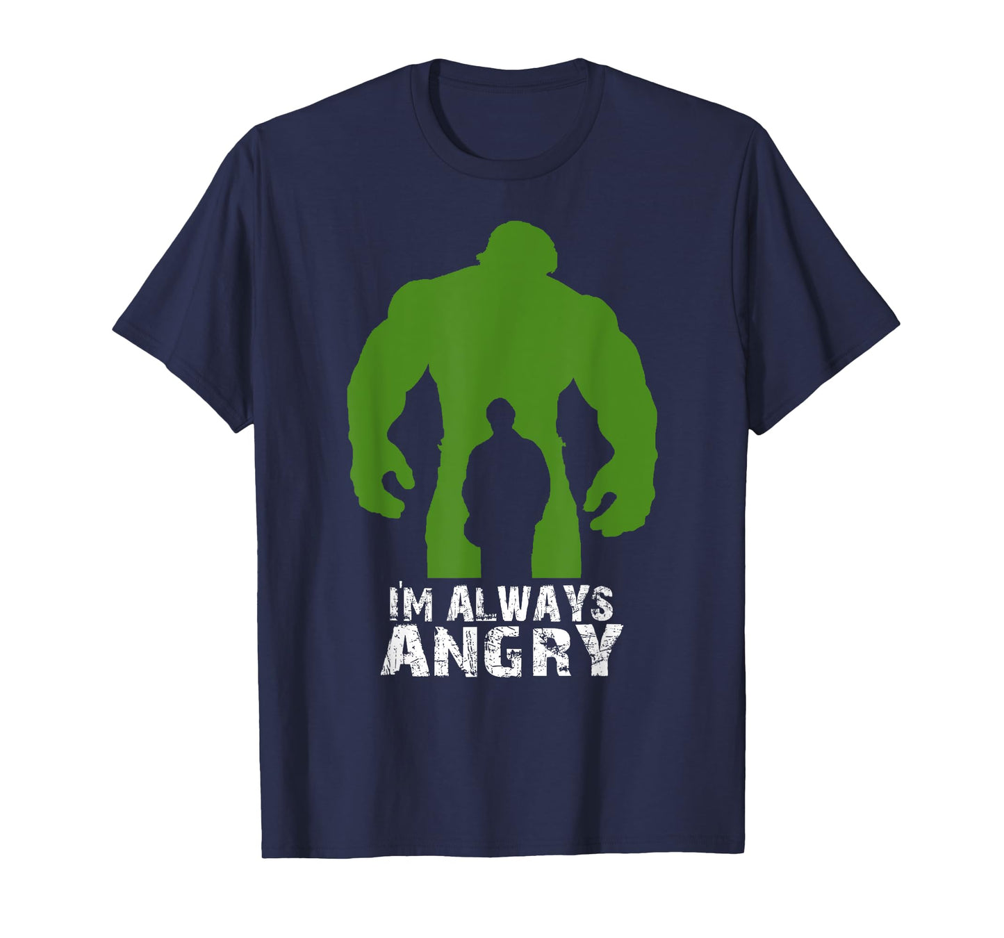 Urban Macho Tees I'm Always Angry Superhero T-Shirt - Black, Unisex-Adults, Short Sleeve, Fitted, Small