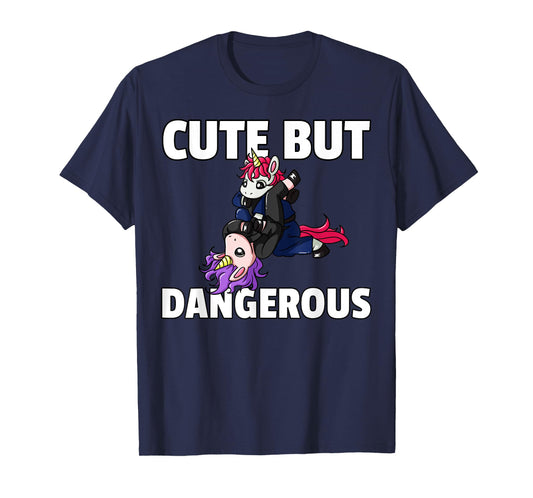 Cute But Dangerous Jiu Jitsu Unicorn Girl T-Shirt