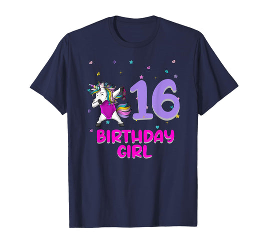 Unicorn Swimsuit 16th Birthday Girl Love Funny 16 Years Old T-Shirt