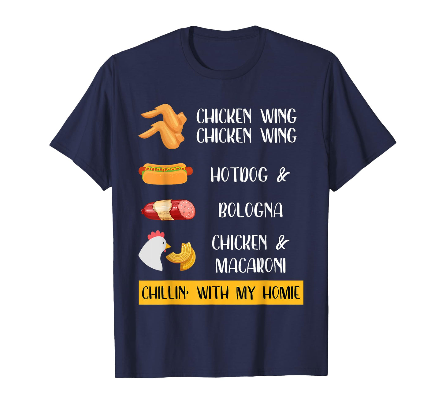 Chicken Wing Chicken Wing Hotdog and Bologna Shirt Kids, Men T-Shirt