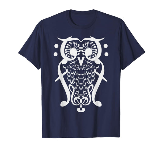 Music Note Owl Shirt Musicians Teacher Birthday Gift Bird T-Shirt