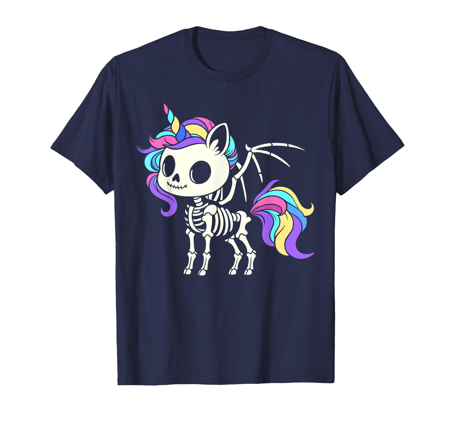 Kawaii skeleton unicorn Halloween, unicorn with wings T-Shirt