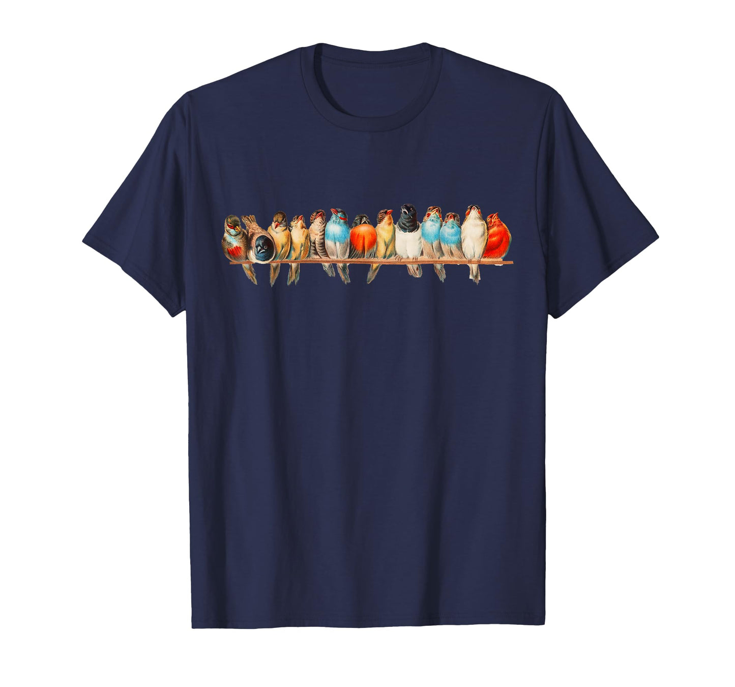 Cute Birds on a Wire Vintage Illustration for Women T-Shirt