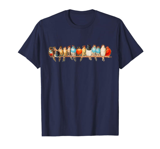 Cute Birds on a Wire Vintage Illustration for Women T-Shirt