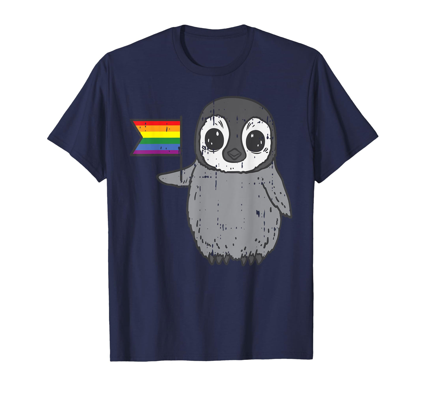 Penguin Rainbow Flag Cute Gay Pride LGBT Animal Lover Gift T-Shirt