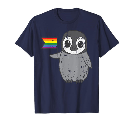 Penguin Rainbow Flag Cute Gay Pride LGBT Animal Lover Gift T-Shirt