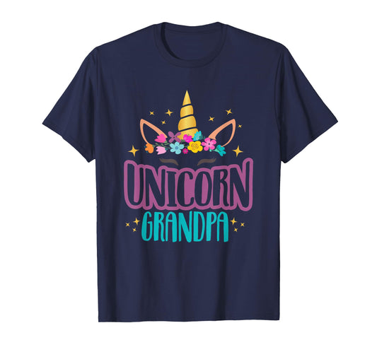 Unicorn Grandpa Unicorns Birthday Party Grandpacorn Matching T-Shirt