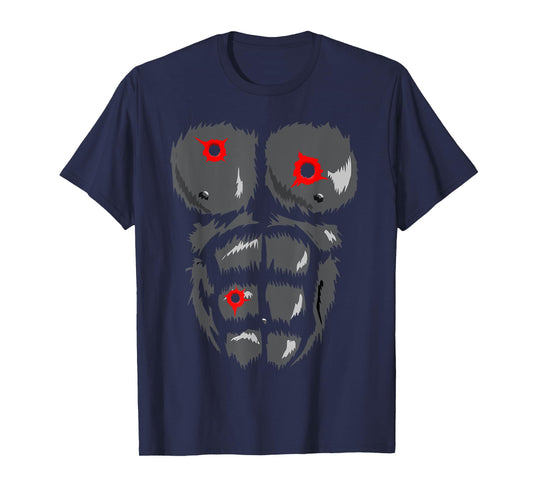 Halloween Funny Gorilla Monkey Belly Chest kids Costume T-Shirt