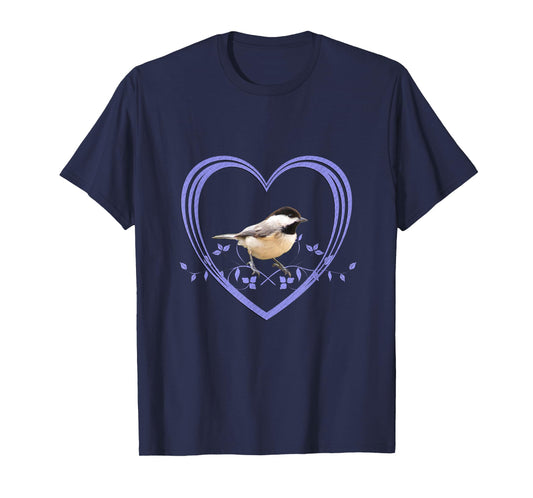 Pretty Chickadee In Heart T-Shirt