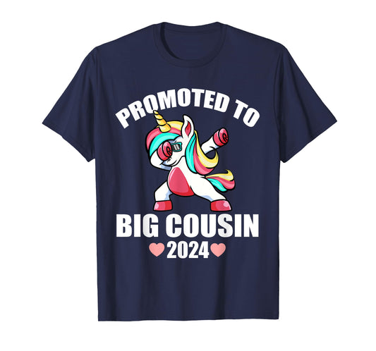 Dabbing Unicorn Shirts For Kids, Promoted To Big Cousin 2024 T-Shirt