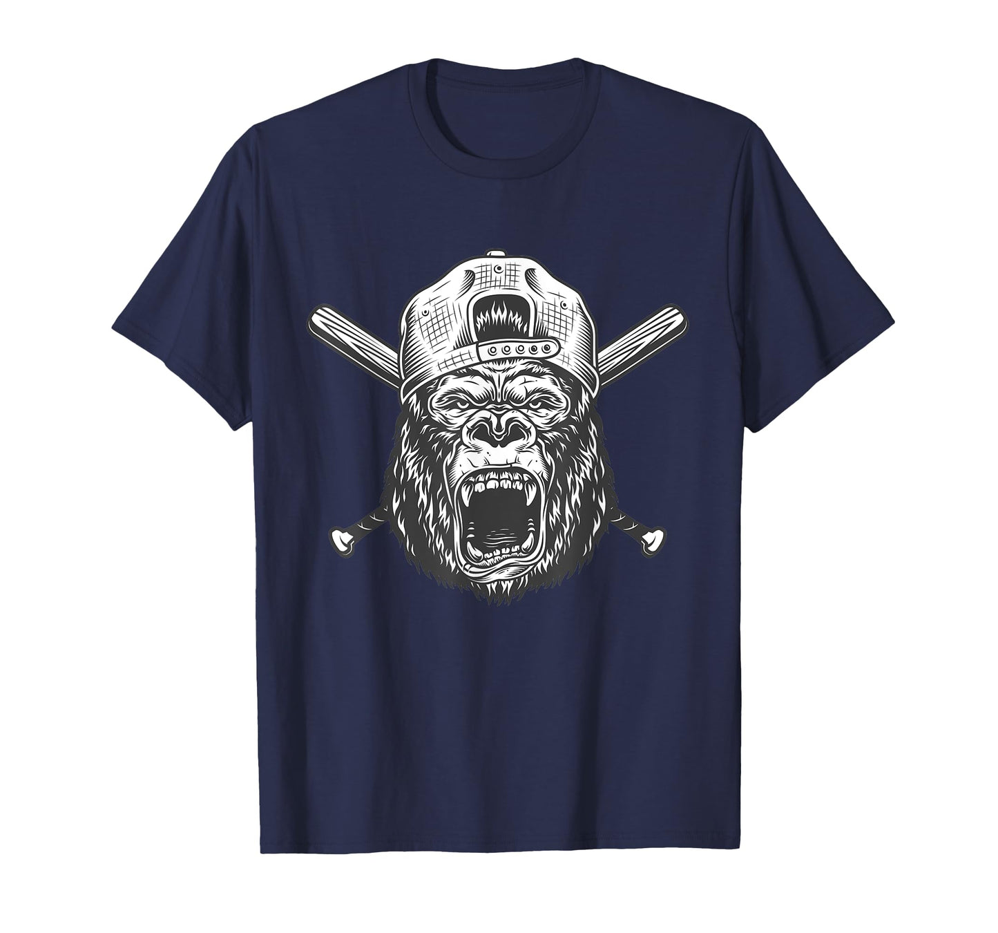Gorilla Baseball Player - Gorilla Head - Gorilla Male T-Shirt