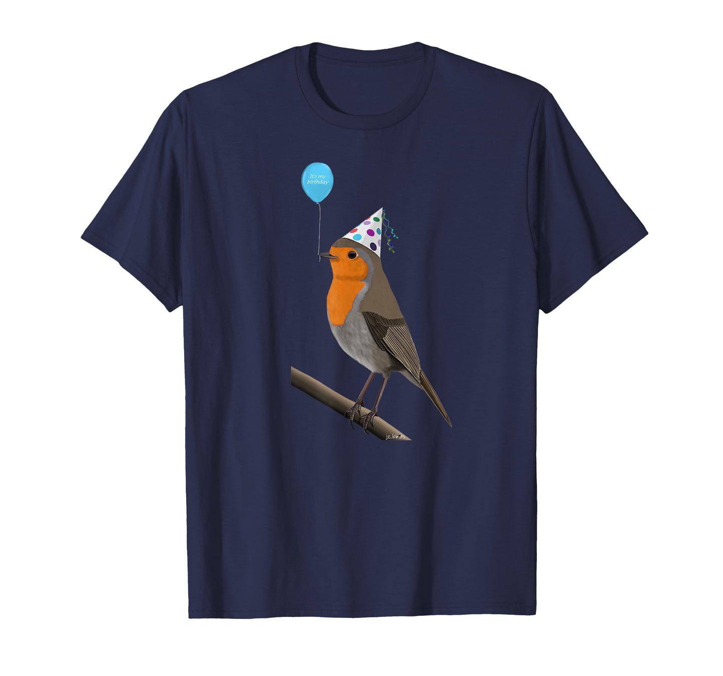 Bird Motif Robin Bird Animal Drawing Birthday T-Shirt