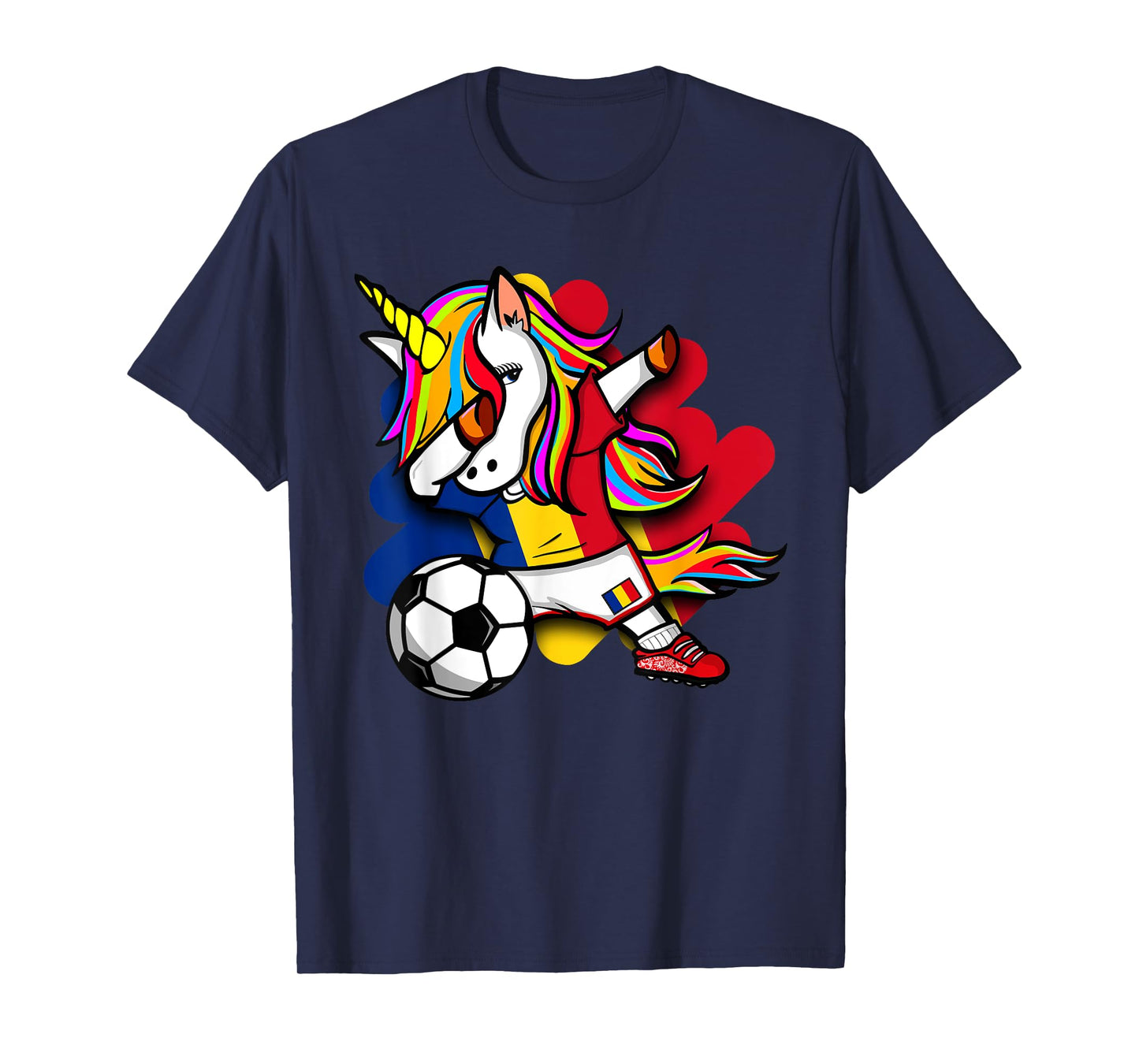 Dabbing Unicorn Romania Soccer Fans Jersey Romanian Football T-Shirt