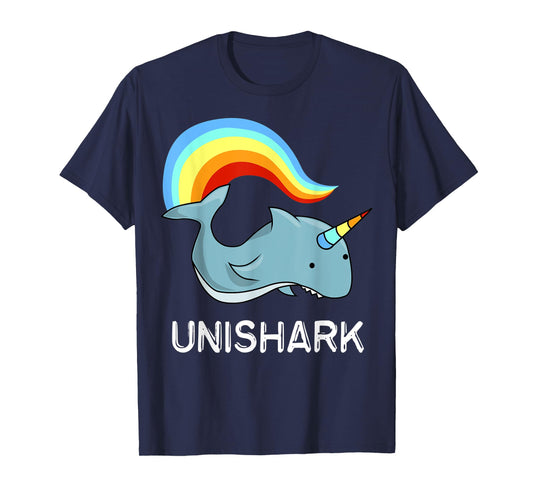 Unishark Unicorn and Shark Flying Awesome Tee Gift T-shirt