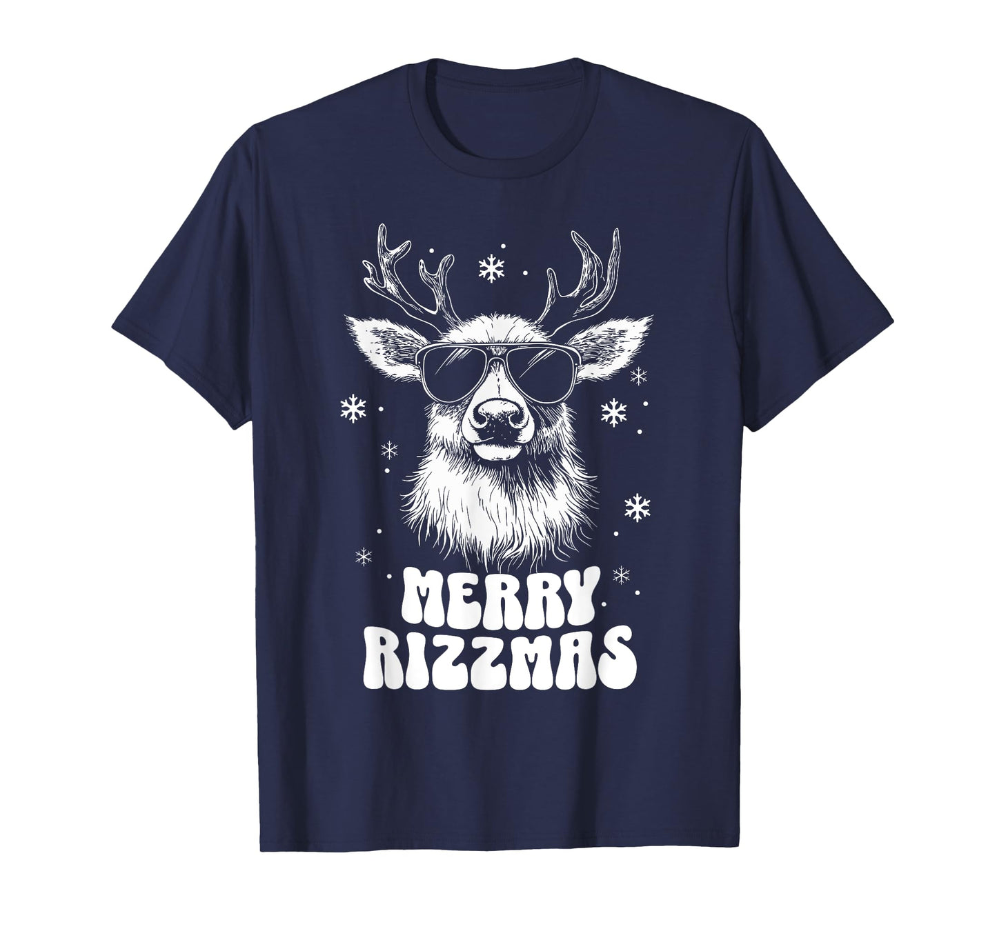 Merry Rizzmas Women Kids School Funny Christmas Reindeer T-Shirt