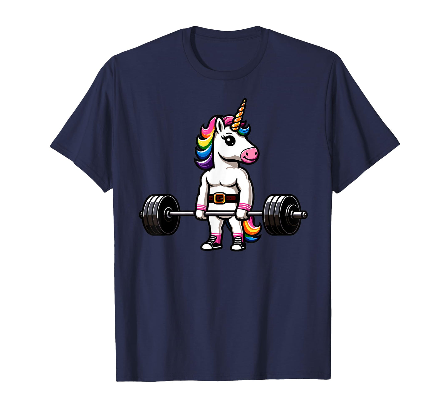 Muscle Gym Unicorn Bodybuilder Tee Nerd Weightlifting Funny T-Shirt