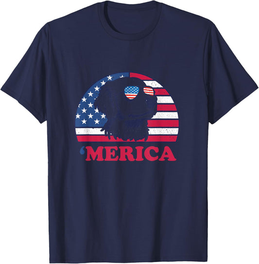 Golden Retriever 4th of July merica American Flag T-Shirt