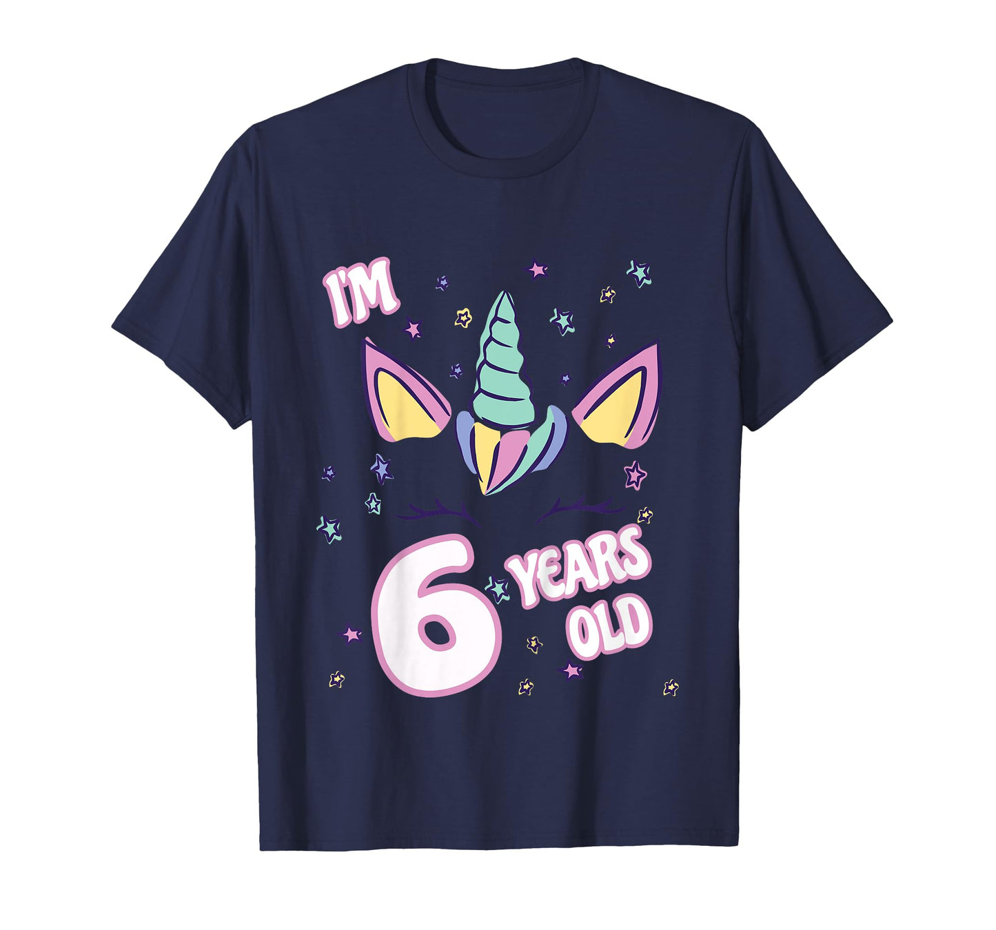 Unicorn 6th birthday i'm 6 years old girl unicorn design T-Shirt