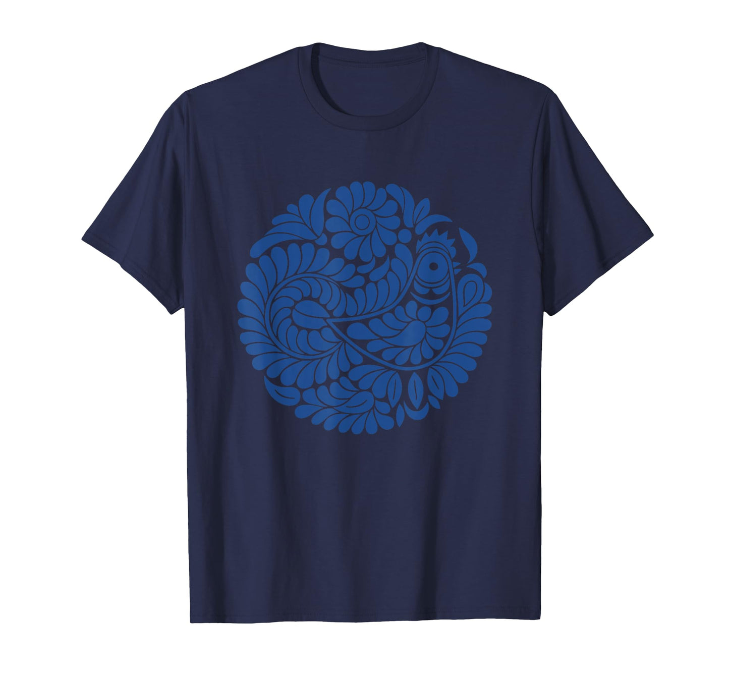 Singing Bird Slovak Folklore Blue Design T-Shirt