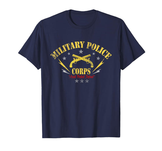 Military Police Corps Veteran Vintage USA Patriotic Papa Dad T-Shirt