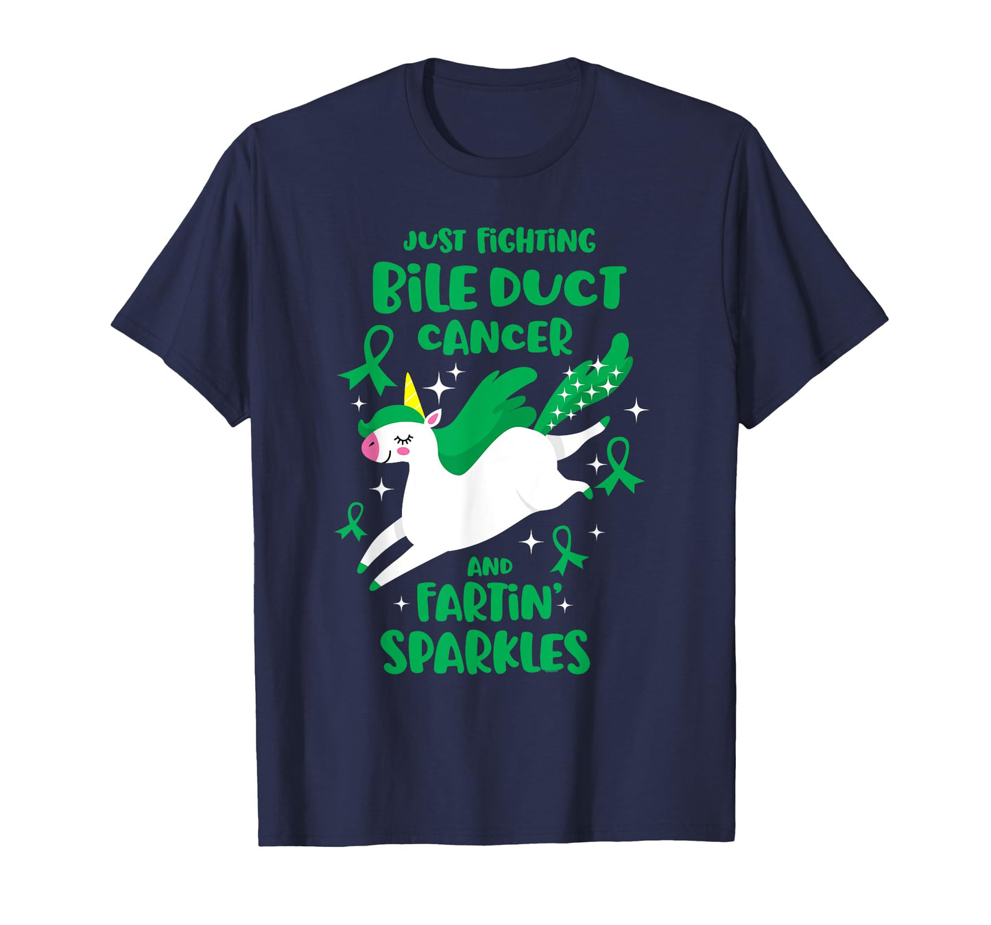 Fighting Bile Duct Cancer Quote Farting Unicorn Awareness T-Shirt