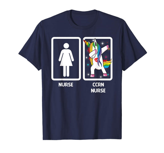 CCRN Nurse Unicorn Dabbing Funny Dabbing CCRN Nurse Gift T-Shirt