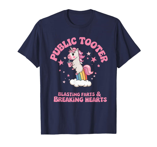 Public Tooter Embarrassing Unicorn Funny Inappropriate Meme T-Shirt