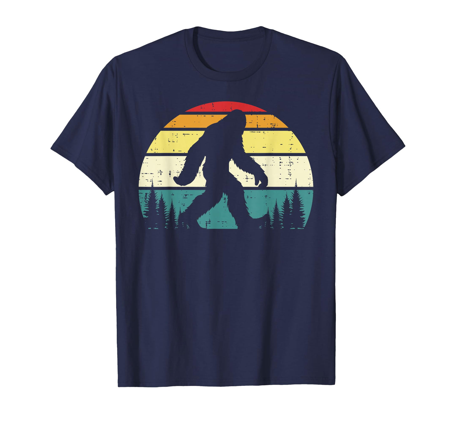Bigfoot Sasquatch Silhouette Sunset Retro Men Women Kids T-Shirt