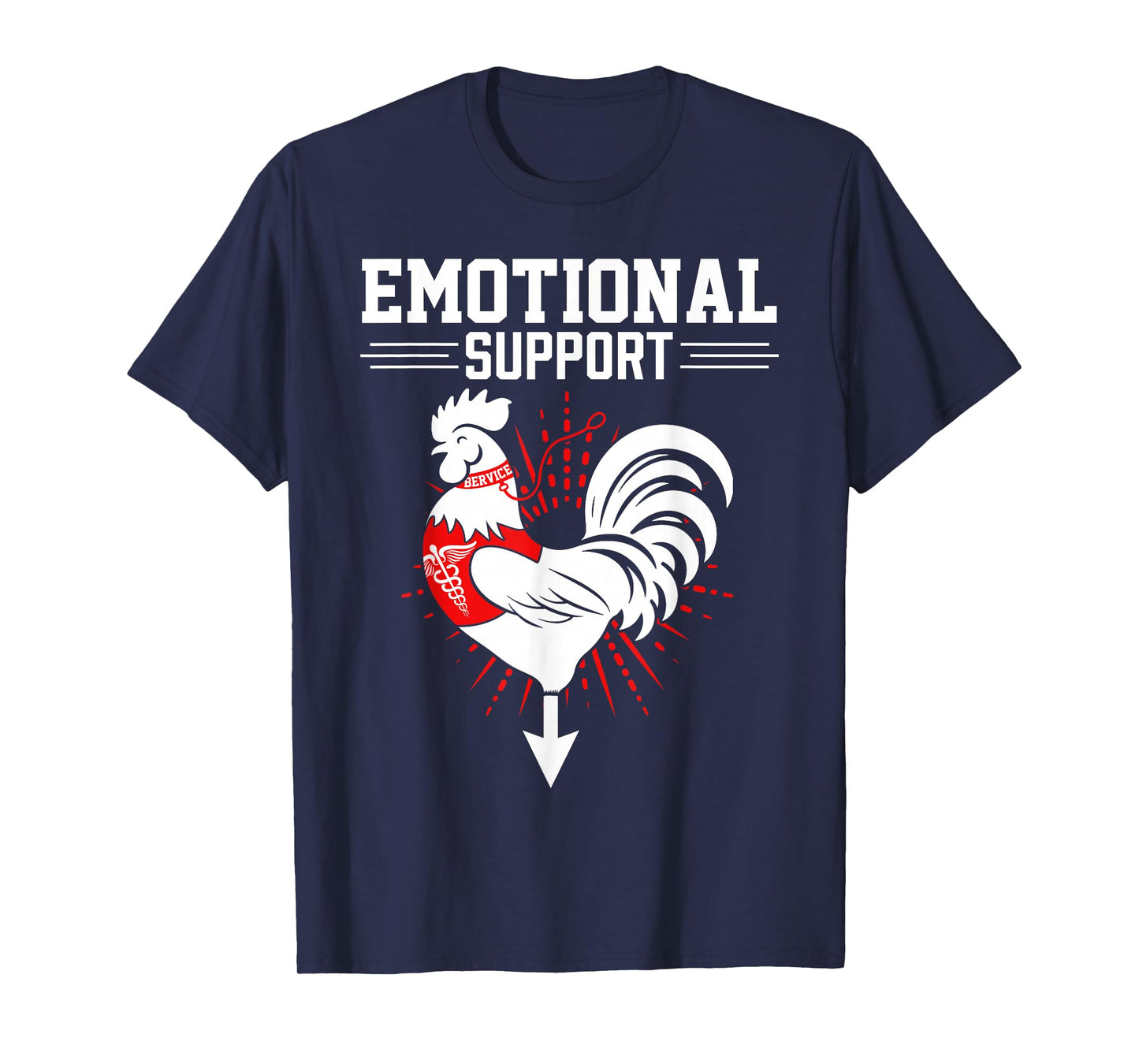 Emotional Support Cock Dirty Humor Chicken Funny Adult T-Shirt
