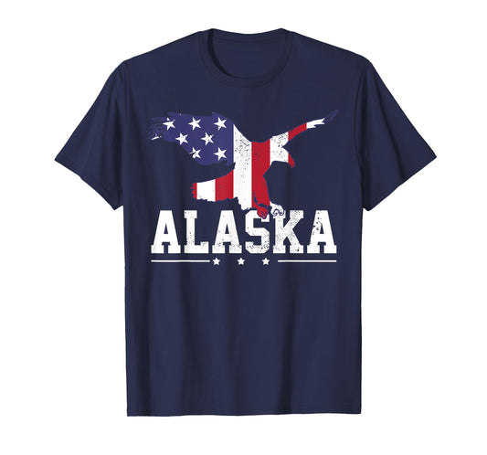 Alaska USA Flag Vintage Eagle 4th Of July American Gift T-Shirt