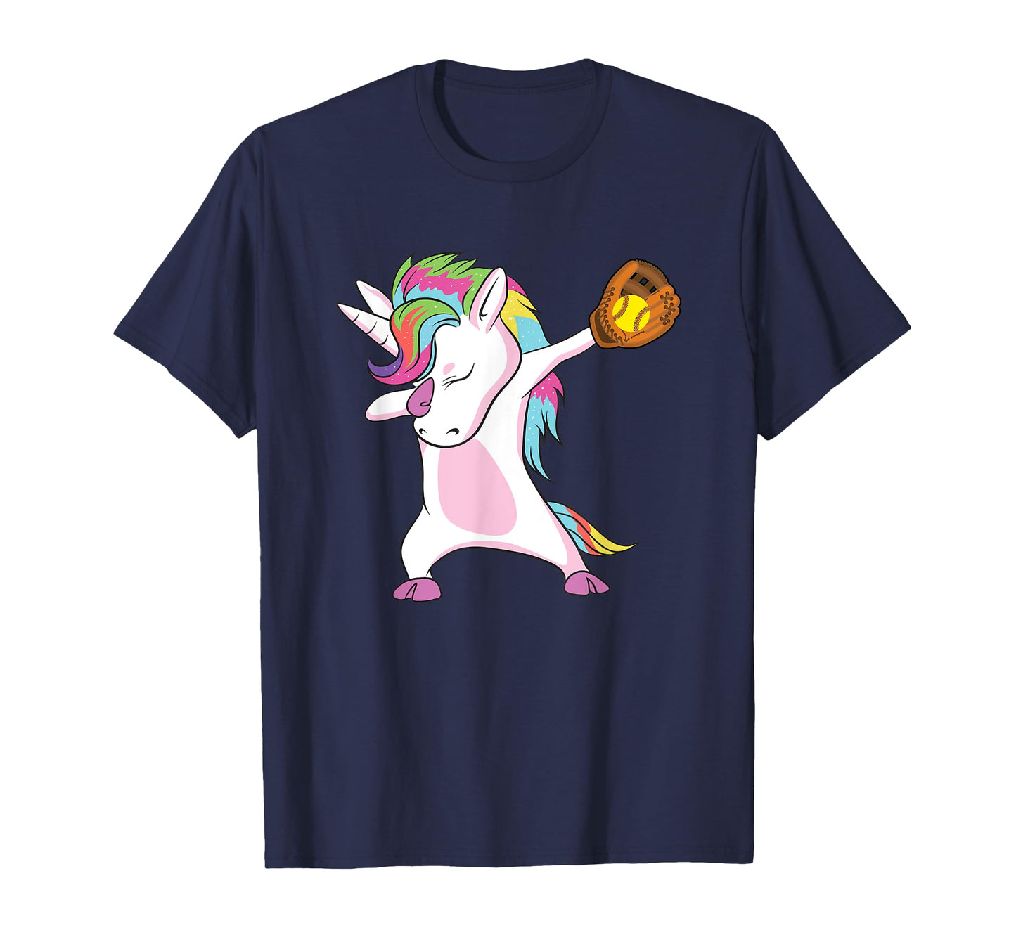 Softball Player Dabbing Unicorn T-Shirt