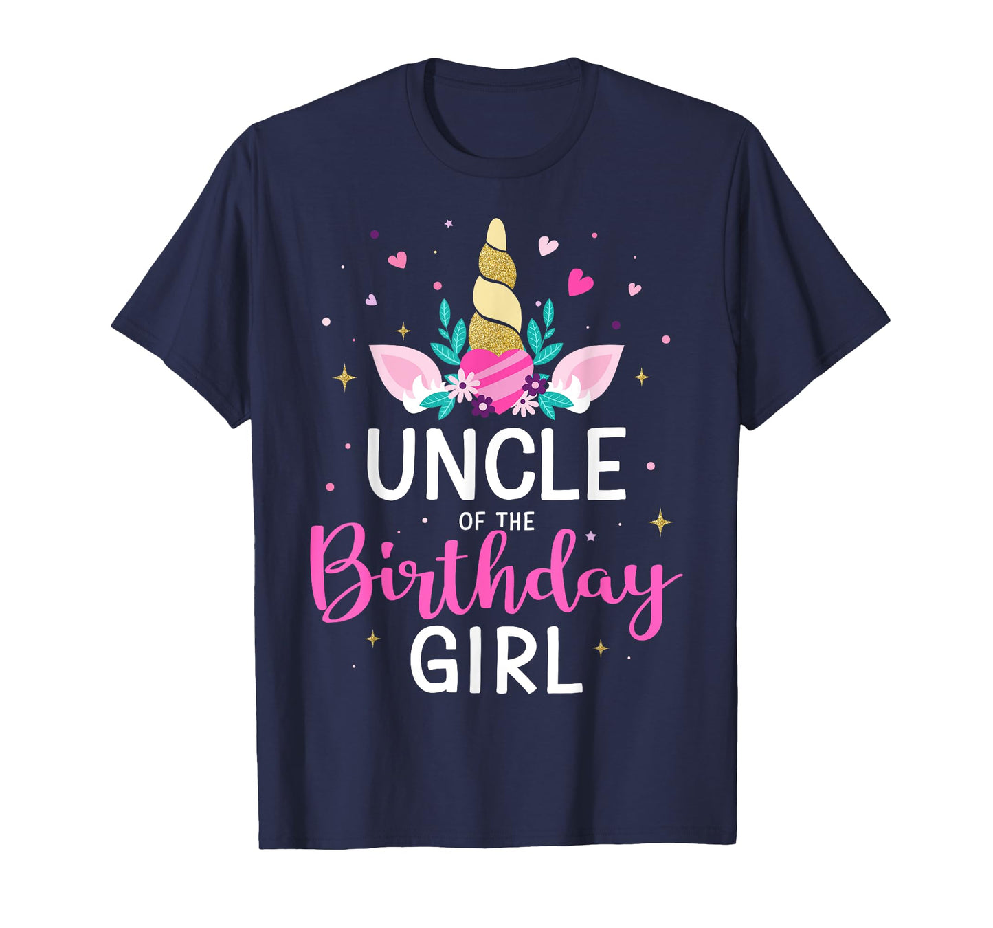 Uncle of the birthday girl matching family unicorn party T-Shirt