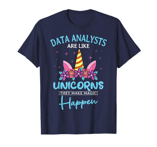 Data Analyst Statistician Consultant Charts Data Unicorn T-Shirt