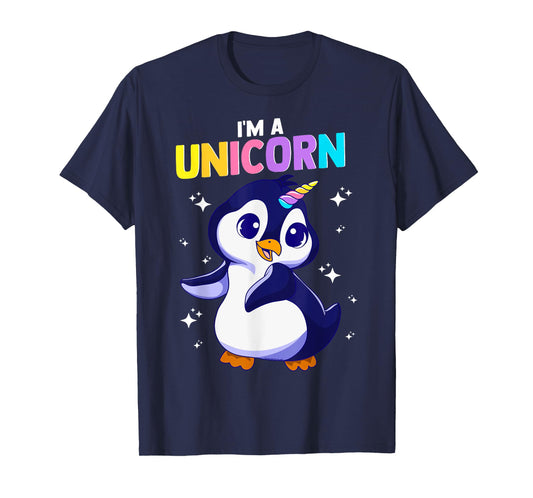 I'm a Unicorn Happy Penguin with Unicorn Horn Funny Kawaii T-Shirt