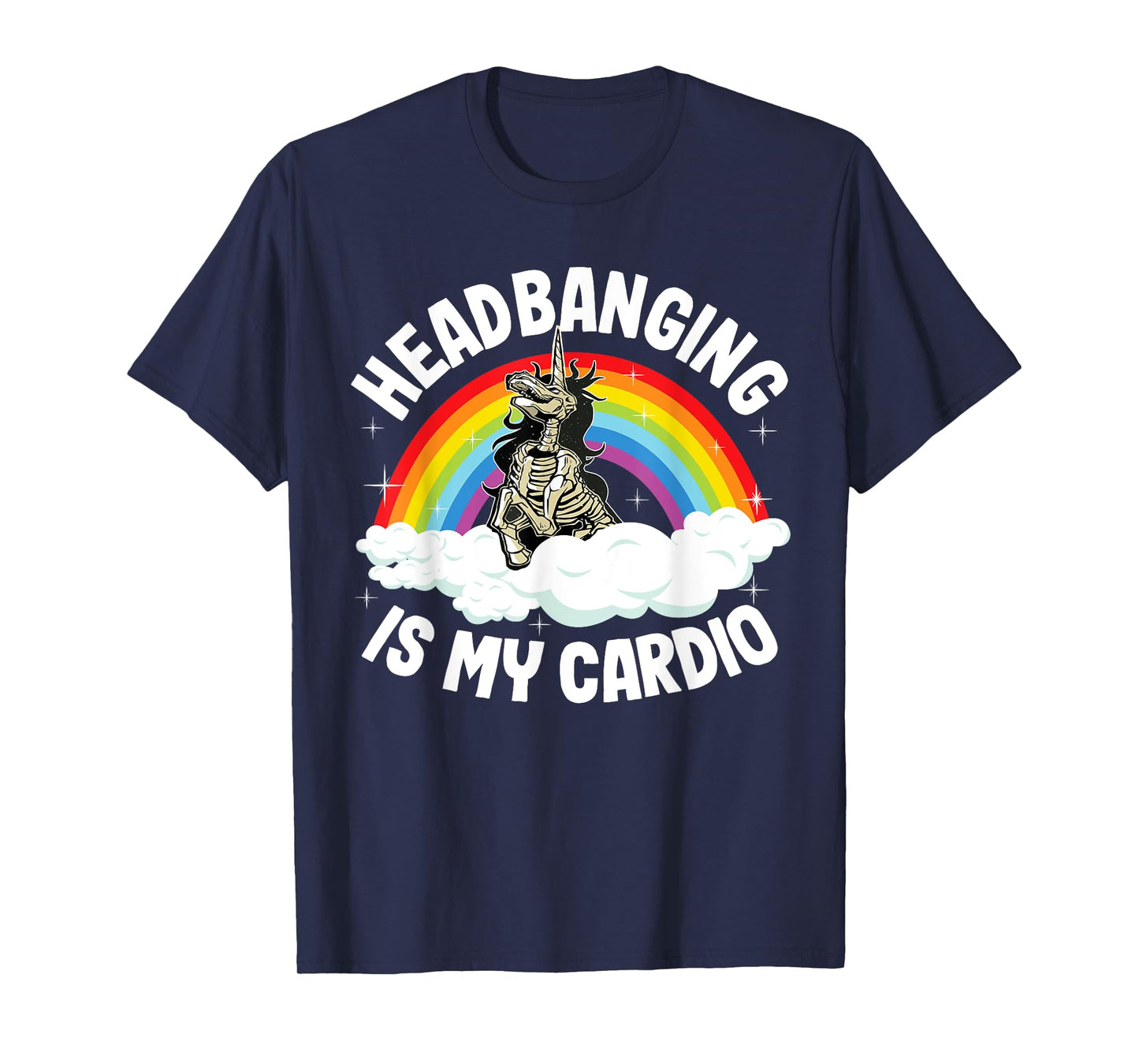 Headbanging Is My Cardio Funny Heavy Metal Unicorn T-Shirt