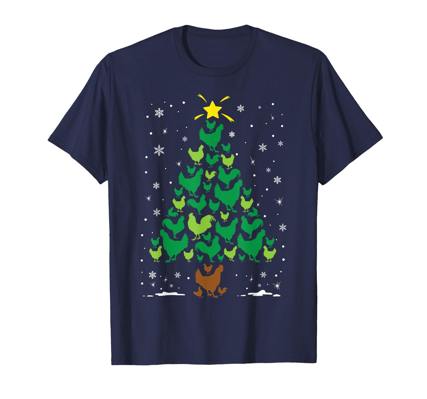 Chicken Hen Lovers Holiday Family Matching Christmas Tree T-Shirt