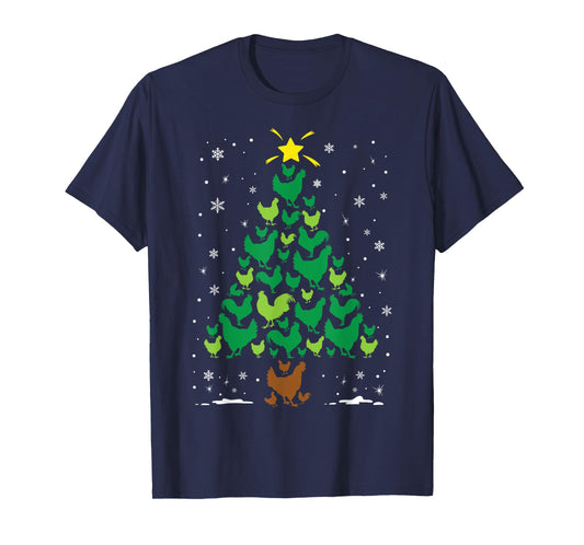 Chicken Hen Lovers Holiday Family Matching Christmas Tree T-Shirt