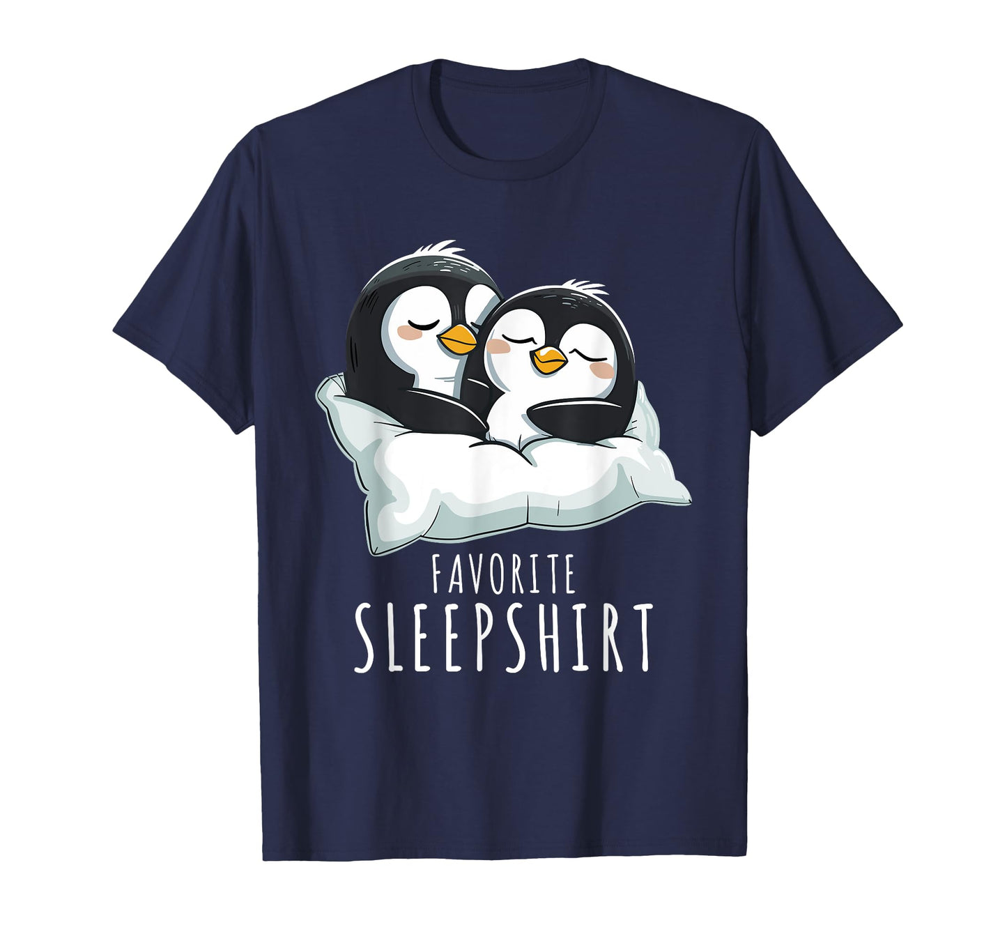 Couples Penguin Pajama Favourite Sleepshirt Penguins T-Shirt, Small, Black