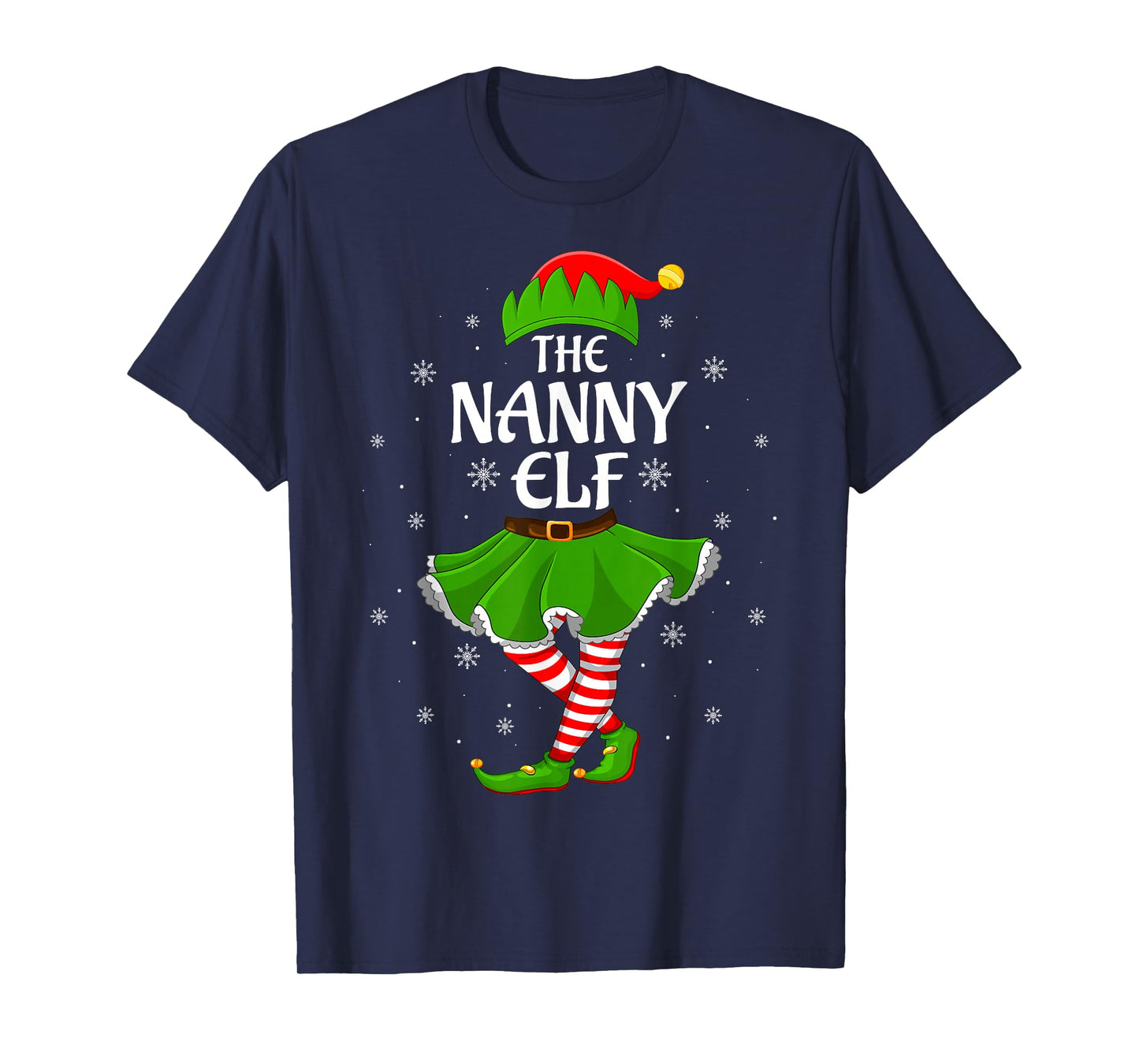 Nanny Elf Christmas Family Girls Women Elf Squad Xmas T-Shirt