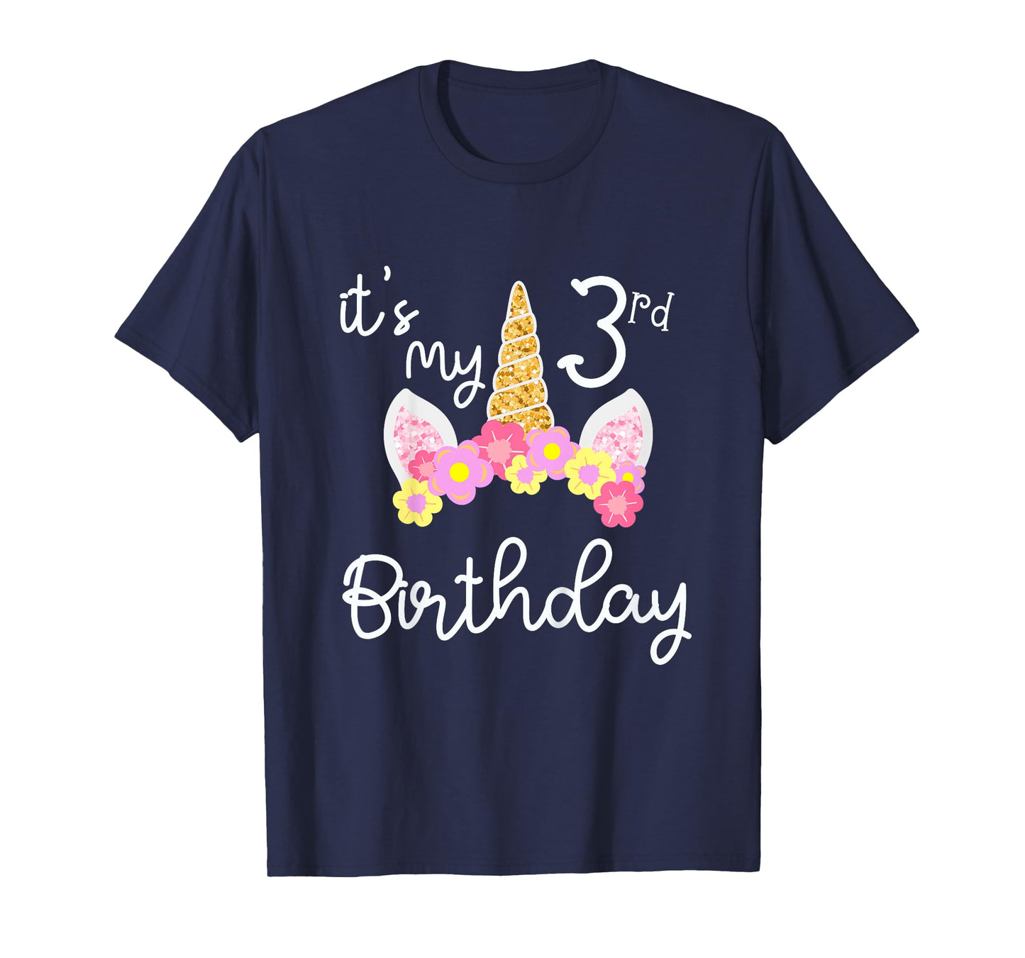 It's My 3 rd Birthday Three Year's Old Unicorn T-Shirt