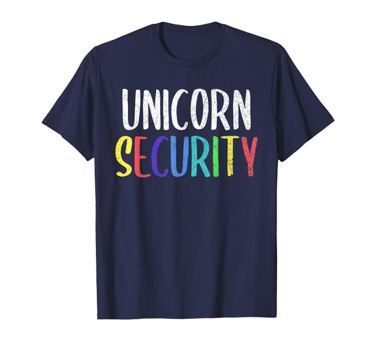Halloween Dad Mom Daughter Adult Costume, Unicorn Security T-Shirt