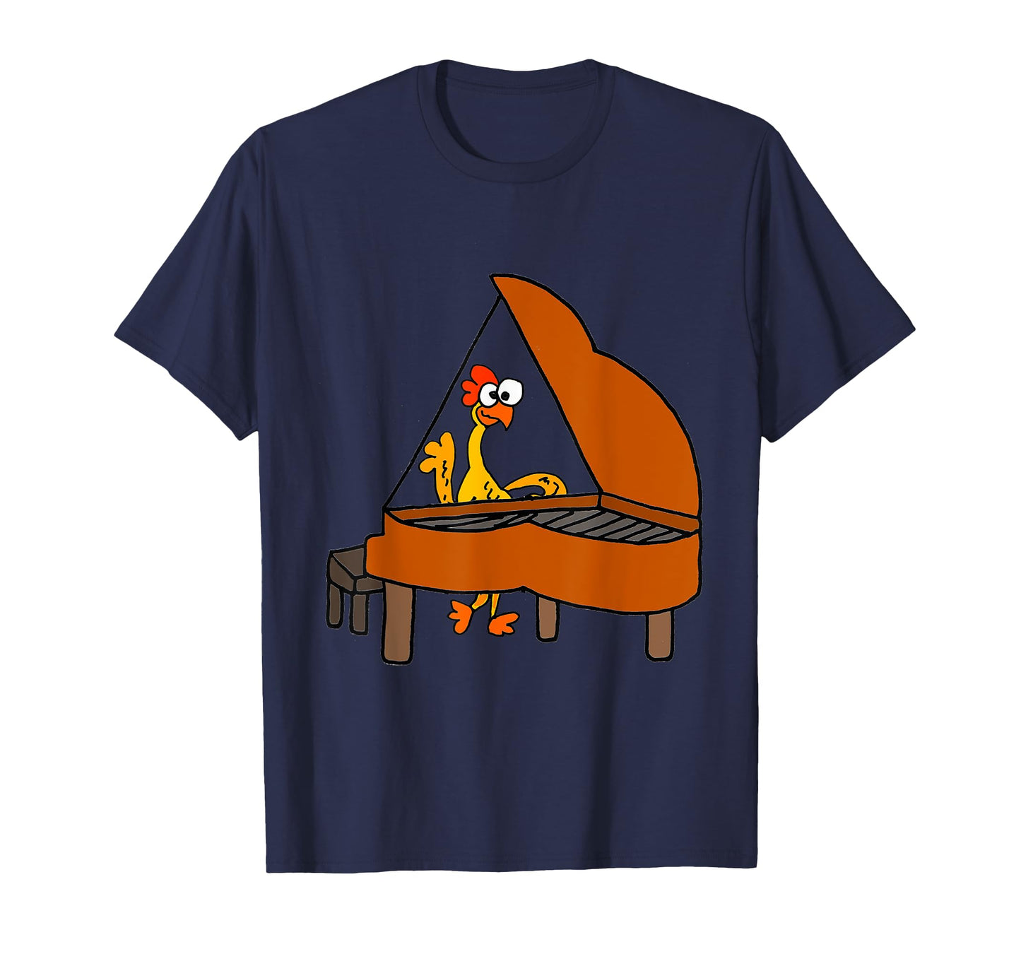 SmileteesMusic Funny Rubber Chicken Playing Piano T-shirt T-Shirt