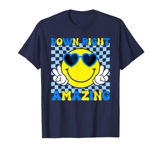 Down Right Amazing Smile Face Down Syndrome Awareness Kids T-Shirt