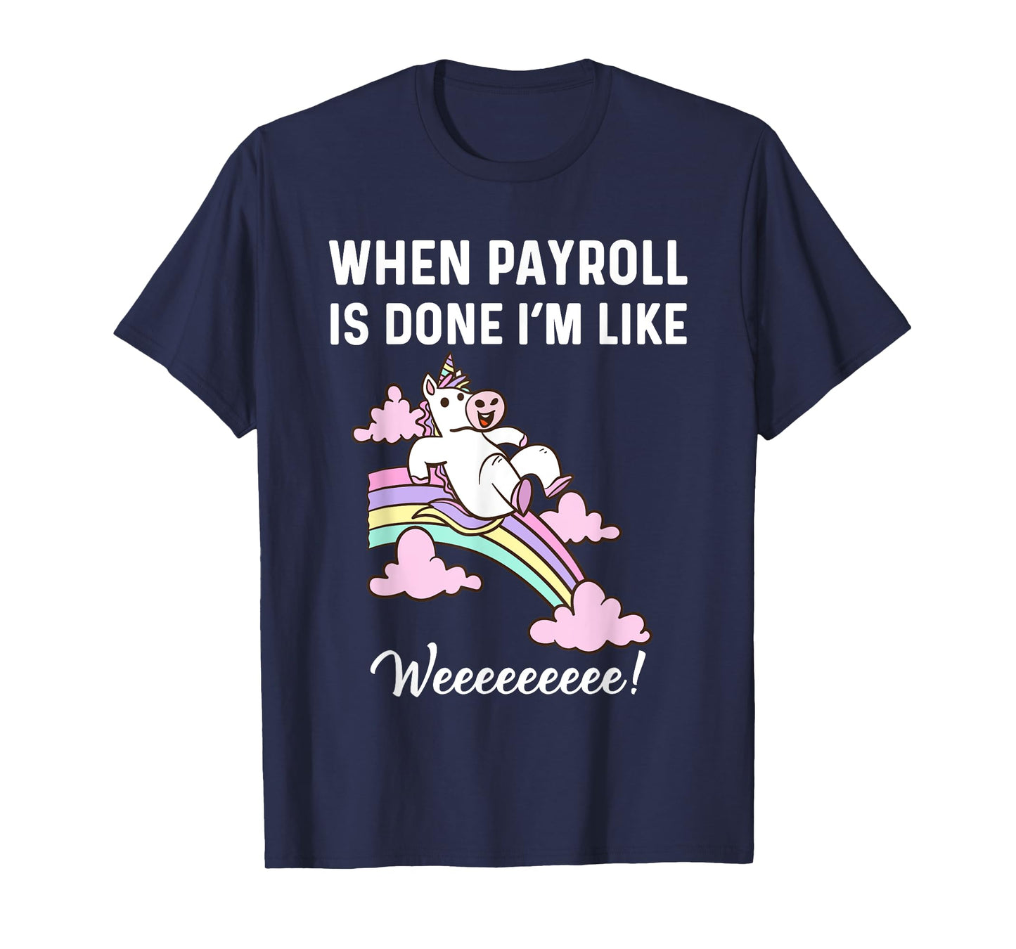 Funny Payroll Specialist Women Payroll Clerk Magical Unicorn T-Shirt