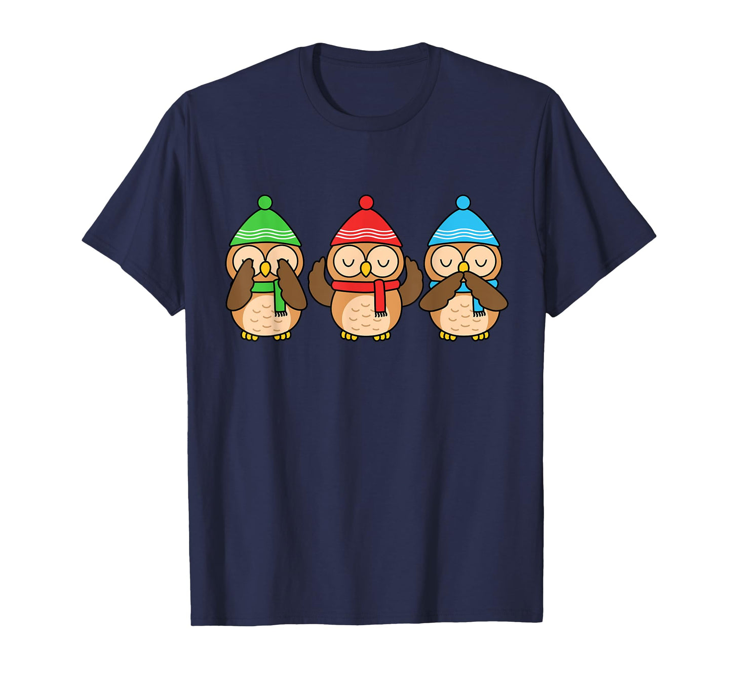 Christmas Owl Lover Women Winter Birds Cute Owl T-Shirt