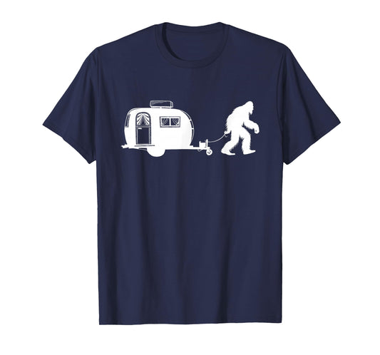 Sasquatch RV Motorhome Camping Bigfoot Campervan Funny T-Shirt, Small, Black