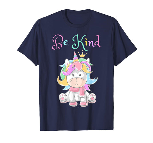 Be Kind Unicorn Shirt for Girls, Rainbow Unicorn Be Kind T-Shirt