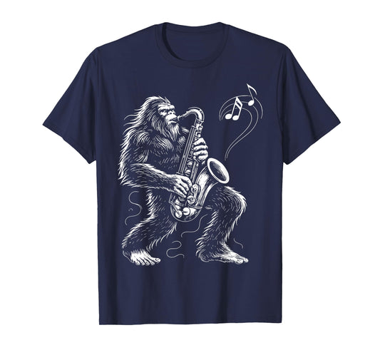 Bigfoot Playing Saxophone T-Shirt
