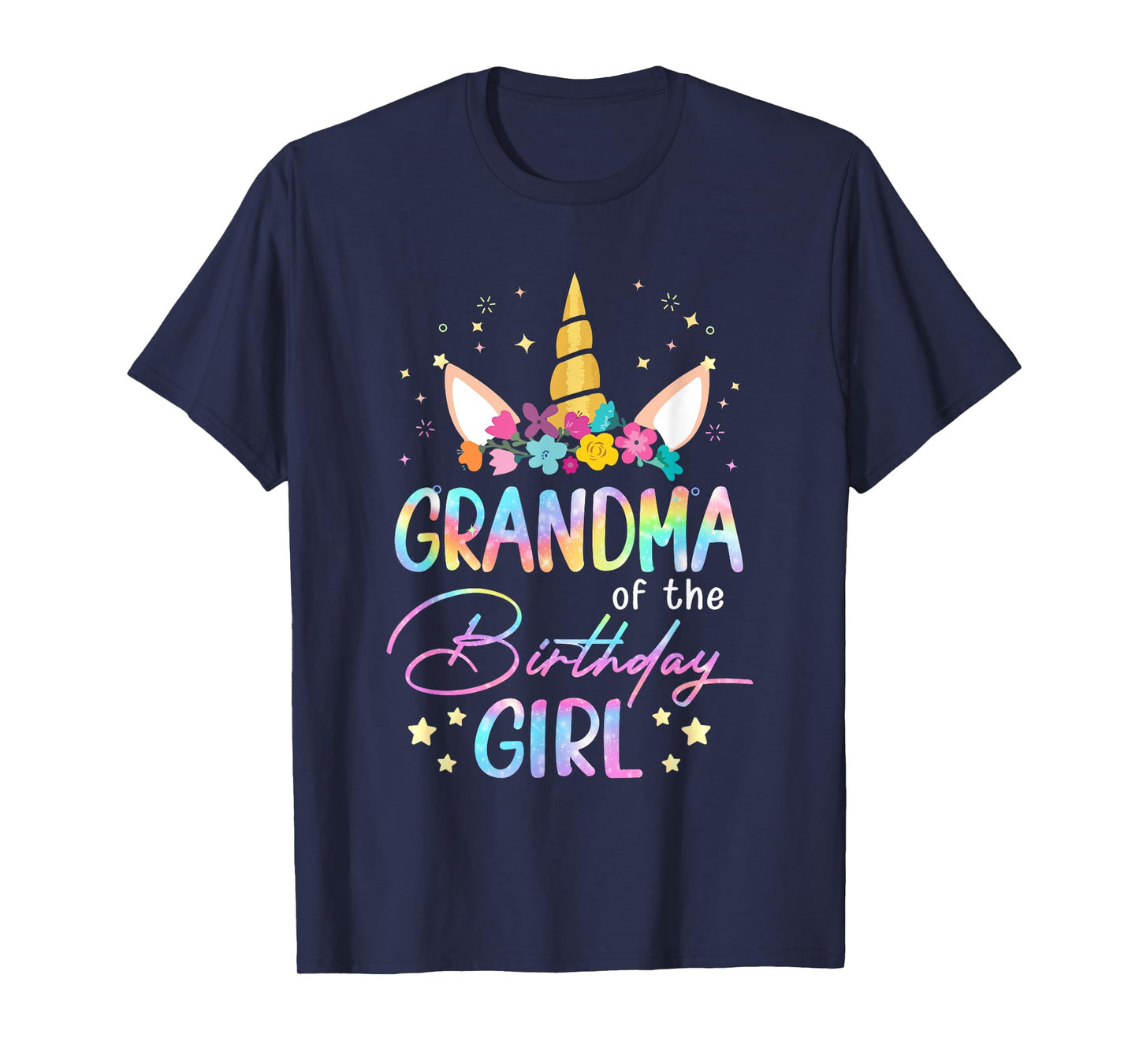 Unicorn Grandma Of The Birthday Girl Unicorn Flower Birthday T-Shirt